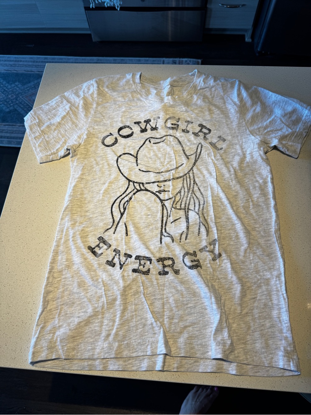 Cowgirl Energy Graphic Tee - Light Gray